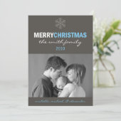 Carte de Noël Joyeux et élégant (Flacon de neige b (Debout devant)