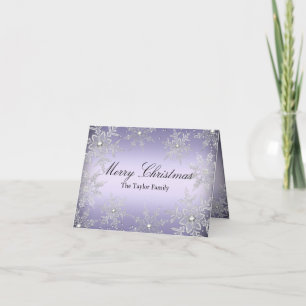 Carte de Noël Joyeux Flocon de neige violet