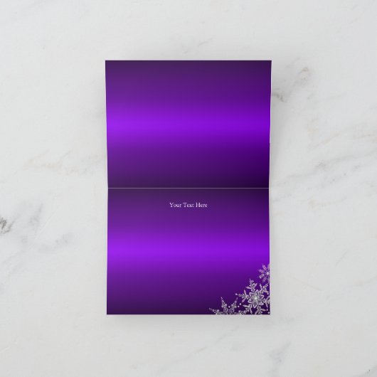 Carte de Noël Joyeux Flocon de neige violet (Intérieur)
