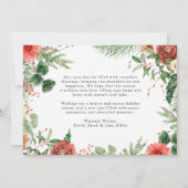 Carte de Noël Joyeux Floral Aquarelle Rouge Vacanc (Dos)
