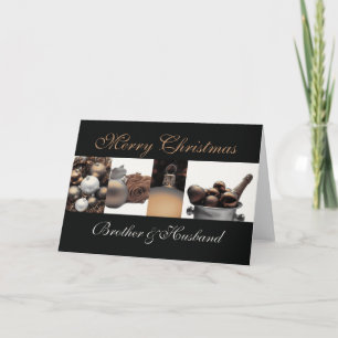Carte de Noël Joyeux frère et mari