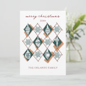 Carte de Noël Joyeux Gree Botanique Moderne (Debout devant)