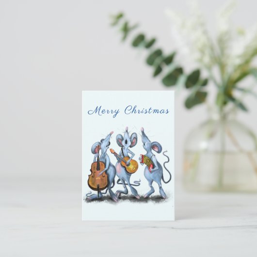 Carte de Noël Joyeux groupe de souris musicale amu (Debout devant)