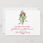 Carte de Noël Joyeux Gui avec Ruban Rouge (Dos)
