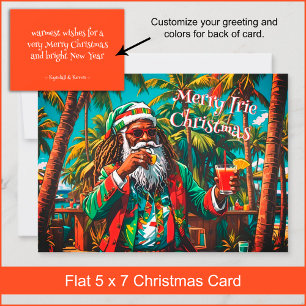 Carte de Noël Joyeux Irie Reggae Père Noël