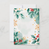 Carte de Noël Joyeux Merci - Feuilles & Berries (Dos)