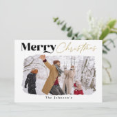 Carte de Noël Joyeux moderne (Debout devant)