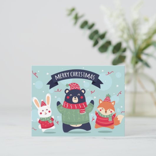 Carte de Noël Joyeux Noël (Debout devant)