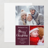 Carte de Noël "Joyeux Noël" 2 Photos personnalisée (Devant / Derrière)