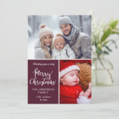 Carte de Noël "Joyeux Noël" 2 Photos personnalisée (Debout devant)