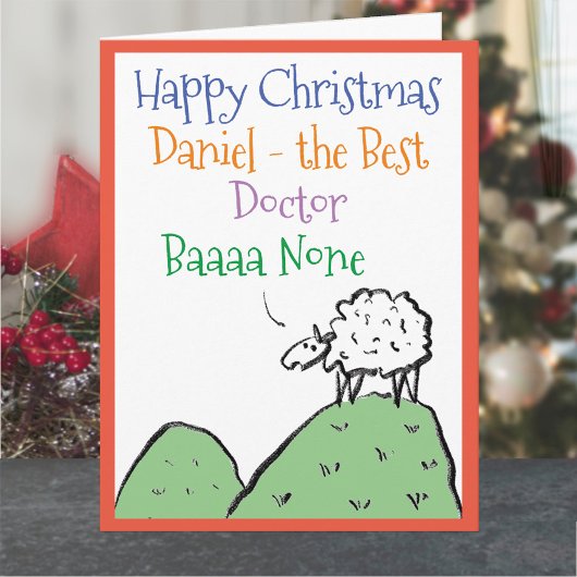 Carte de Noël Joyeux Noël à un Médecin par Sheep D