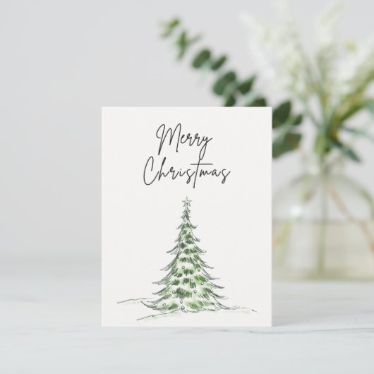 Carte de Noël "Joyeux Noël" - Arbre (Debout devant)