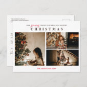 Carte de Noël Joyeux Noël avec 3 photos de Famille (Devant / Derrière)