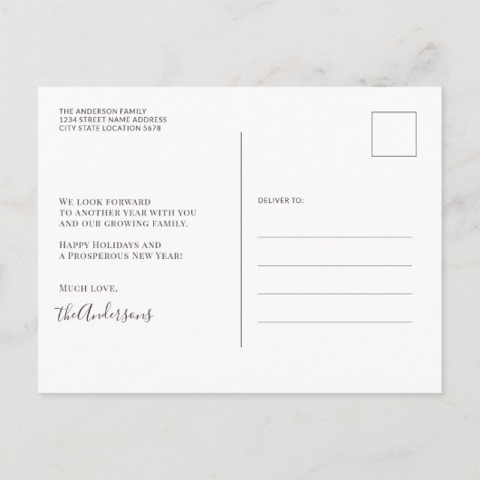 Carte de Noël Joyeux Noël avec 3 photos de Famille (Dos)