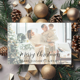Carte de Noël Joyeux Noël avec photo de famille dé