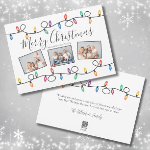 Carte de Noël Joyeux Noël avec Photo de Lumières d