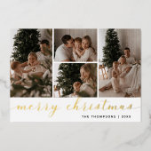 Carte de Noël Joyeux Noël avec script minimal quat (Recto)