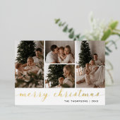 Carte de Noël Joyeux Noël avec script minimal quat (Debout devant)