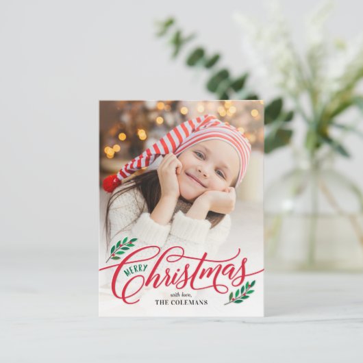 Carte de Noël Joyeux Noël Branches de Noël (Debout devant)