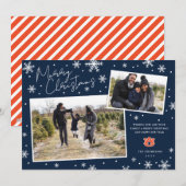 Carte de Noël Joyeux Noël de l'Université d'Auburn (Devant / Derrière)