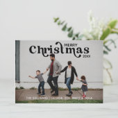 Carte de Noël Joyeux Noël | Noir (Debout devant)