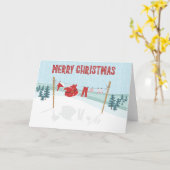 Carte de Noël Joyeux Noël père Noël (Fleur jaune)