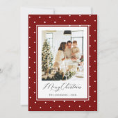 Carte de Noël Joyeux Noël Photo Point Rouge (Devant)