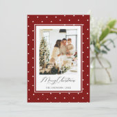 Carte de Noël Joyeux Noël Photo Point Rouge (Debout devant)