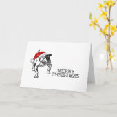 Carte de Noël Joyeux Noël pour chien (Fleur jaune)