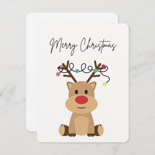 Carte de Noël "Joyeux Noël" - Reinder (Devant / Derrière)