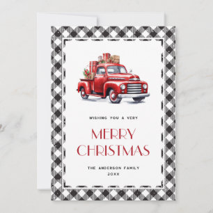 Carte de Noël Joyeux noir blanc carré