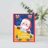 Carte de Noël Joyeux Père Noël (Debout devant)