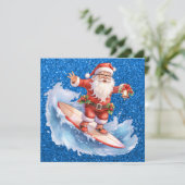 Carte de Noël Joyeux Père Noël Surfing (Debout devant)