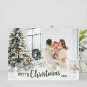 Carte de Noël Joyeux personnalisée avec photo (Debout devant)