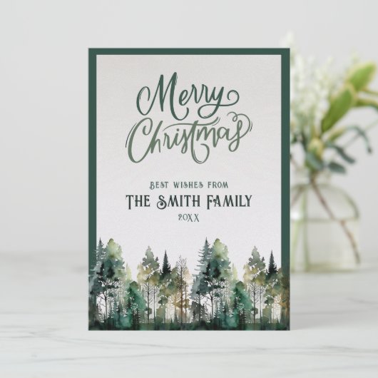 Carte de Noël Joyeux personnalisée avec Photo+Text (Debout devant)