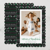 Carte de Noël Joyeux Photo Traditionnelle Noir (Devant / Derrière)