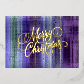 Carte de Noël Joyeux Plaid violet (Recto)