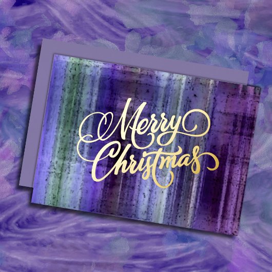 Carte de Noël Joyeux Plaid violet
