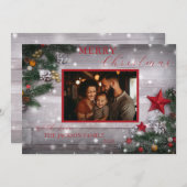 Carte de Noël Joyeux plat avec photo et enveloppe (Devant / Derrière)