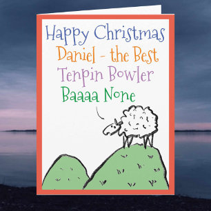 Carte de Noël joyeux pour un joueur de quilles