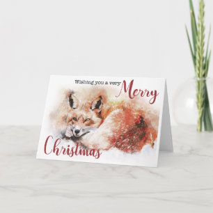 Carte de Noël Joyeux Red Fox