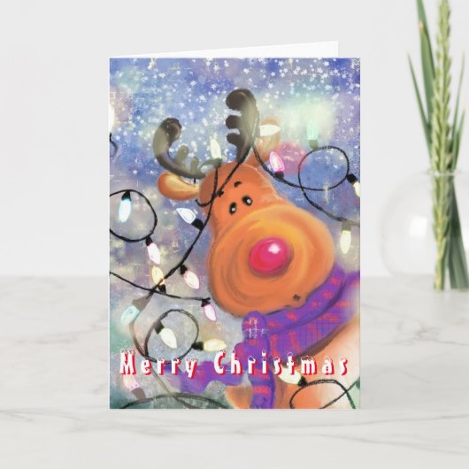 Carte de Noël Joyeux Renne (Devant)