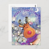 Carte de Noël Joyeux renne (Devant / Derrière)