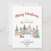 Carte de Noël Joyeux | Scène hivernale enneigée d' (Devant)