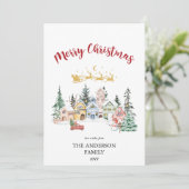 Carte de Noël Joyeux | Scène hivernale enneigée de (Debout devant)