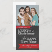 Carte de Noël Joyeux tableau noir (Devant / Derrière)