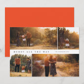 Carte de Noël Joyeux tout au long du chemin 4-Phot (Devant / Derrière)