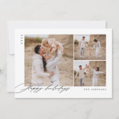 Carte de Noël Joyeux Vacances Minimale Famille (Devant)