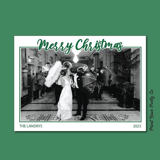 Carte de Noël Joyeux Vert