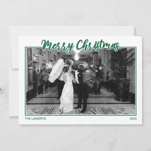 Carte de Noël Joyeux Vert (Devant)